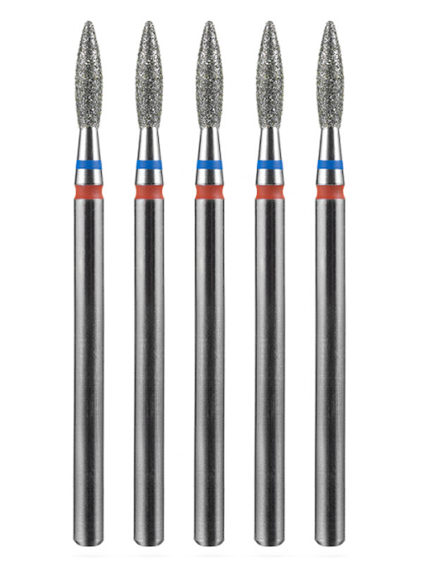 MANITA Фреза алмазная пламя острое для аппаратного маникюра 866.104.243.080.021 ФАП-2.1 8 М-С, сине-красный, 5 шт. 577596 28361 