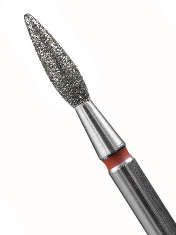 MANITA Фреза алмазная пламя острое для аппаратного маникюра 856.104.243.080.023 ФАП-2.3-8М, красная насечка, ø 2,3 мм, 5 шт. 577599 28341 