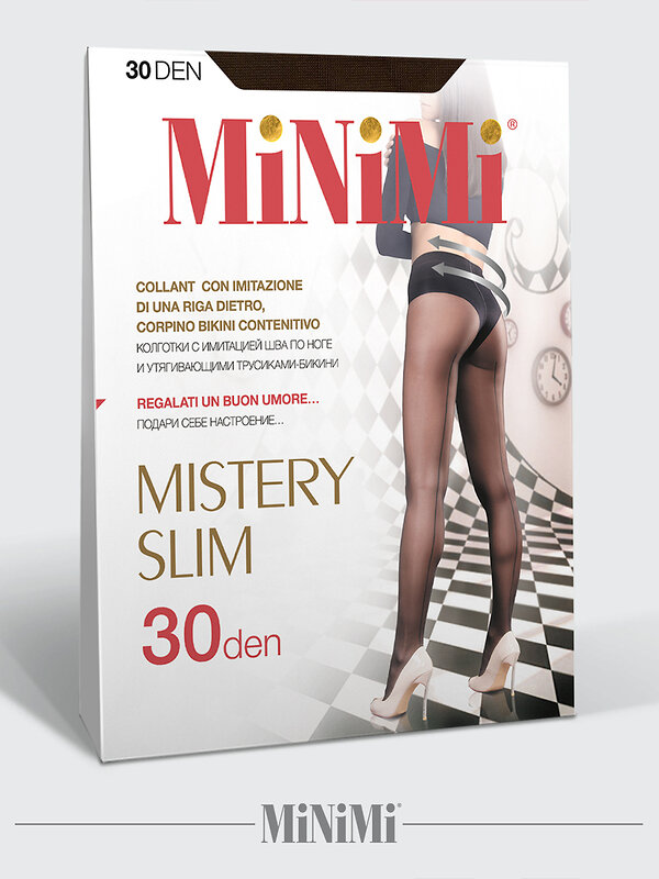 Minimi Колготки 577647 MISTERY SLIM 30 (швом по ноге) Mineral (Серый)