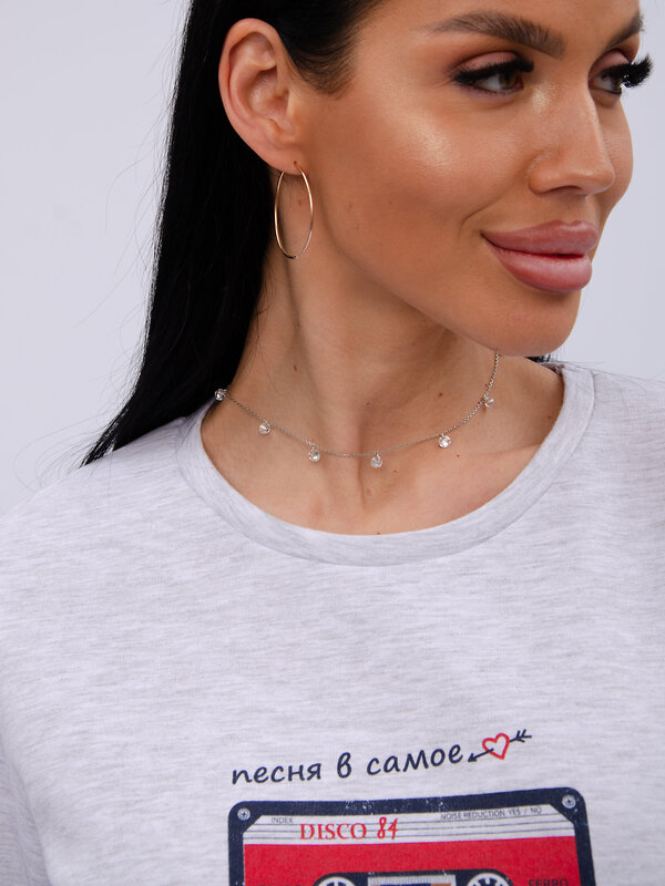 Malina Пижама 577659 3189 светло-серый меланж/зелёный