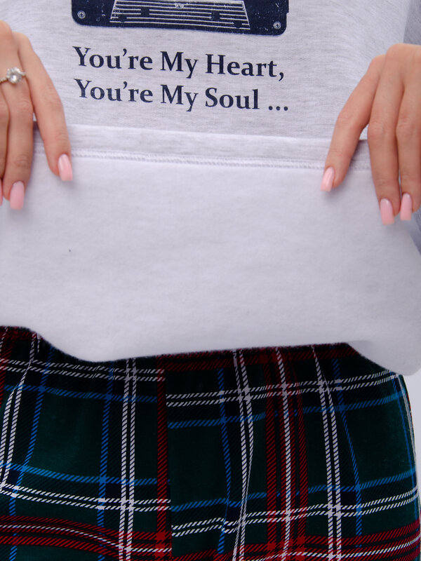 Malina Пижама 577659 3189 светло-серый меланж/зелёный