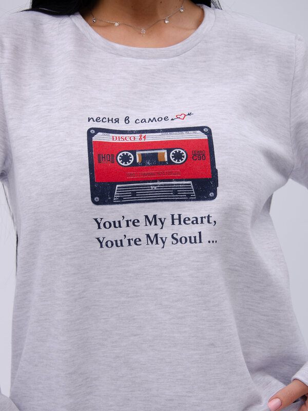 Malina Пижама 577659 3189 светло-серый меланж/зелёный