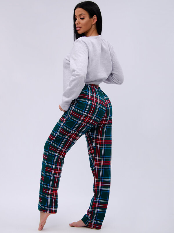 Malina Пижама 577659 3189 светло-серый меланж/зелёный