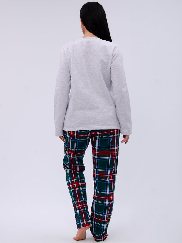 Malina Пижама 577659 3189 светло-серый меланж/зелёный