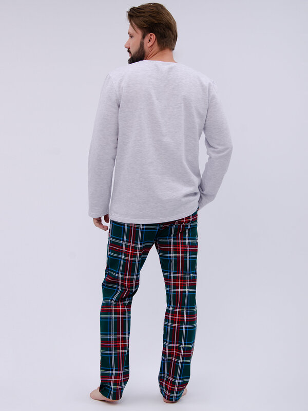 Malina Пижама 577663 3190 светло-серый меланж/зелёный
