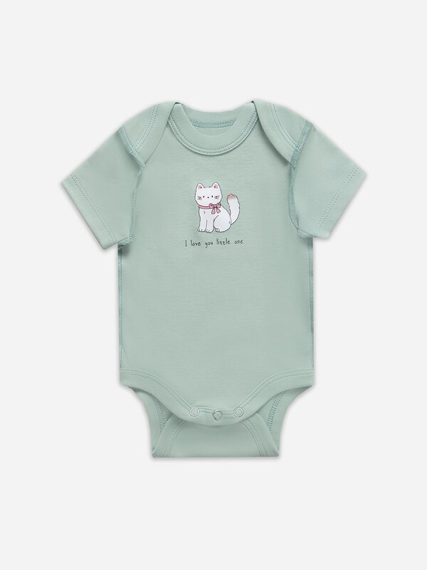 MARK FORMELLE Боди детское 578130 13015-1-3 котики с цветами на молочном +мята +цветочки на розовом