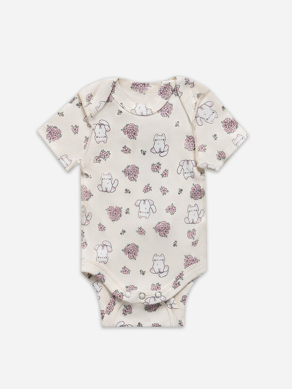 MARK FORMELLE Боди детское 578130 13015-1-3 котики с цветами на молочном +мята +цветочки на розовом