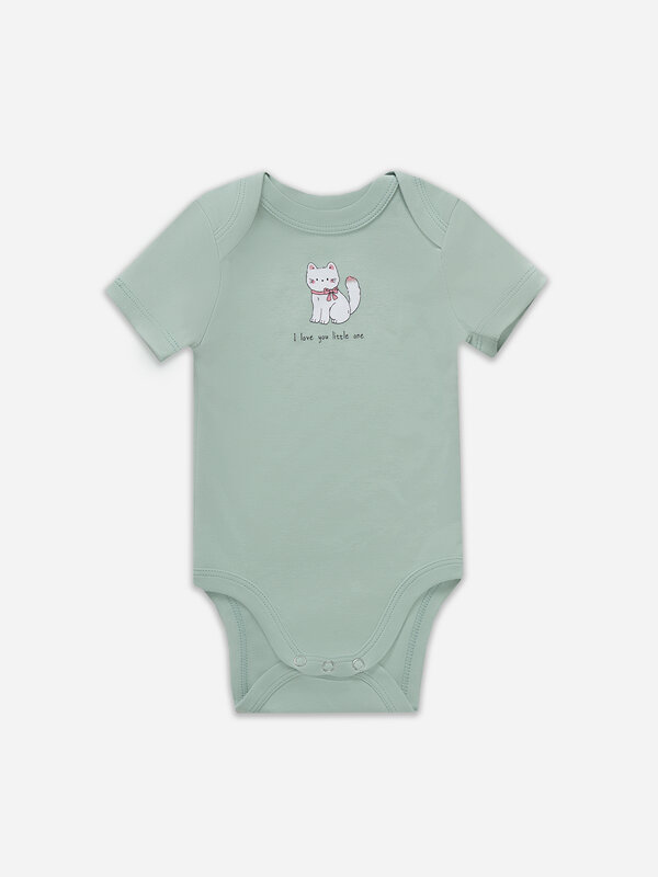 MARK FORMELLE Боди детское 578139 13015-3 котики с цветами на молочном +мята +цветочки на розовом