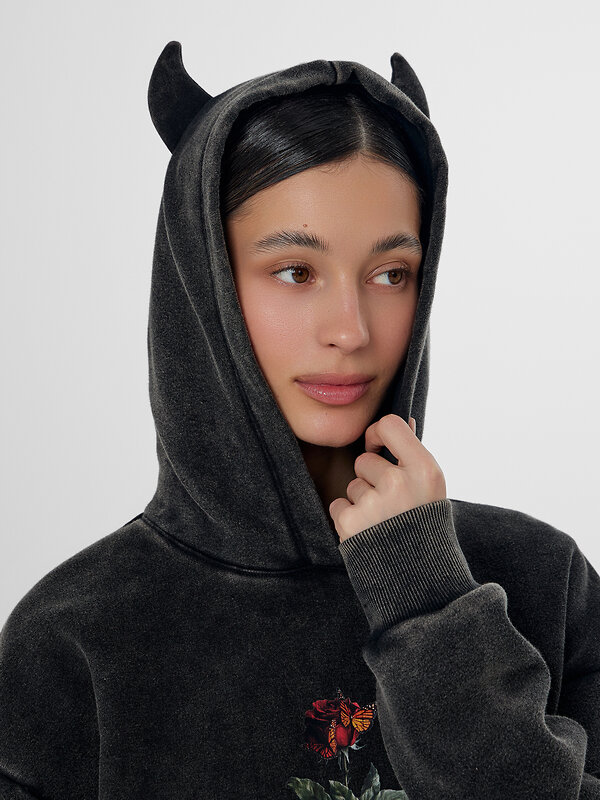 MARK FORMELLE Худи 578489 122775-2 ACID WASH черный +печать