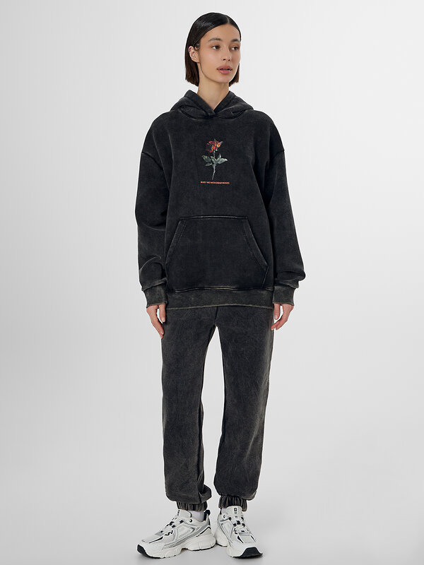 MARK FORMELLE Худи 578489 122775-2 ACID WASH черный +печать