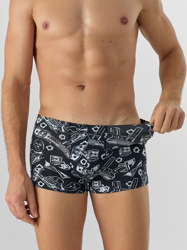 MARK FORMELLE Трусы 578506 411229-3 пистолеты и деньги на черном +хвойный лес +пули на графите