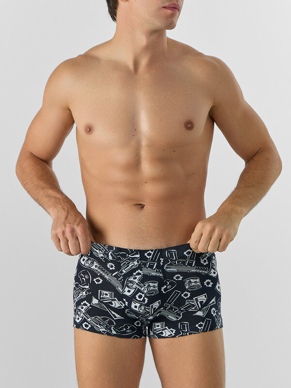 MARK FORMELLE Трусы 578506 411229-3 пистолеты и деньги на черном +хвойный лес +пули на графите