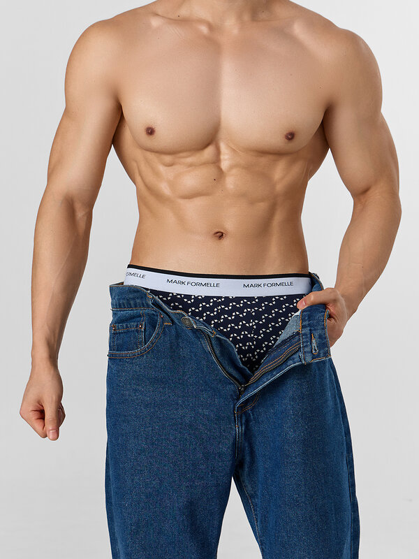 MARK FORMELLE Трусы 578507 411124-4 диагональн. узор на гл.синем +гл.синий +черный +черная гусиная лапка