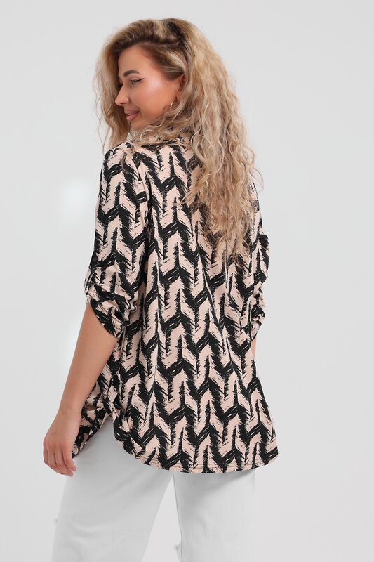 Натали Рубашка 578516 36961 черно-бежевый