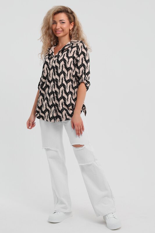 Натали Рубашка 578516 36961 черно-бежевый