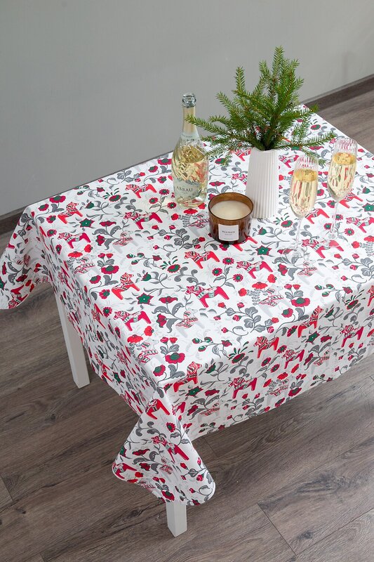 Натали Скатерть 578529 Скатерть Городецкая лошадка белый