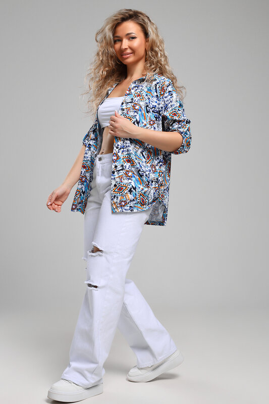 Натали Рубашка 578573 36955 бирюза