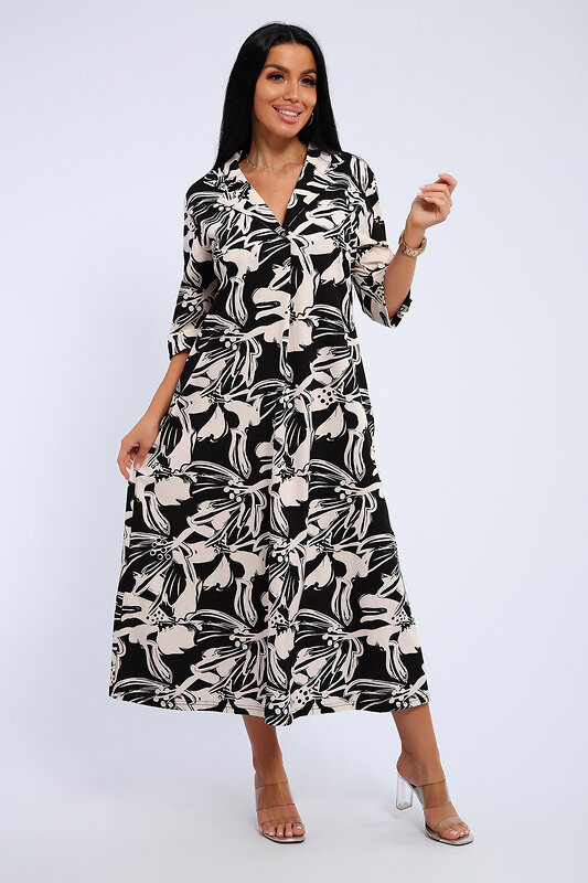 Натали Платье 578590 83802 черно-бежевый