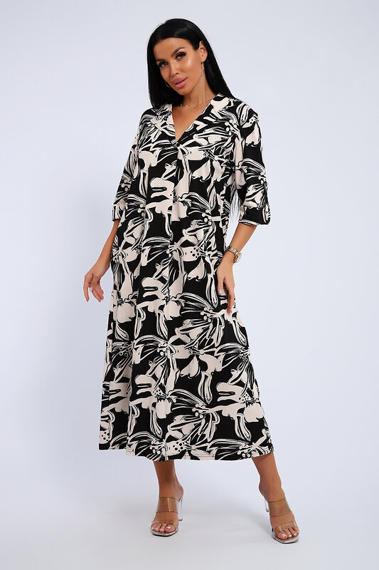 Натали Платье 578590 83802 черно-бежевый