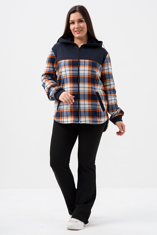 Натали Толстовка 578622 52452 темно-синий, клетка