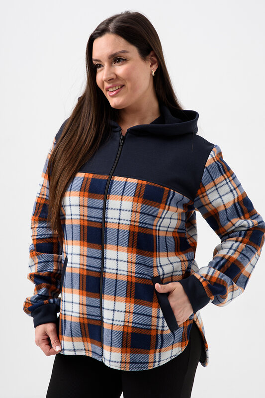 Натали Толстовка 578622 52452 темно-синий, клетка