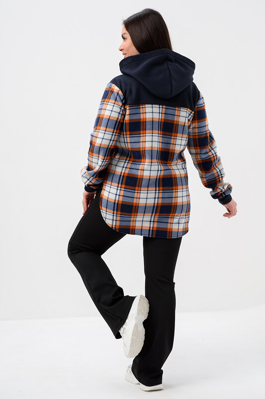 Натали Толстовка 578622 52452 темно-синий, клетка