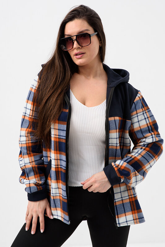 Натали Толстовка 578622 52452 темно-синий, клетка