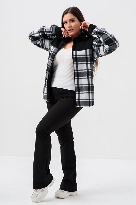 Натали Толстовка 578623 52452 черный/клетка