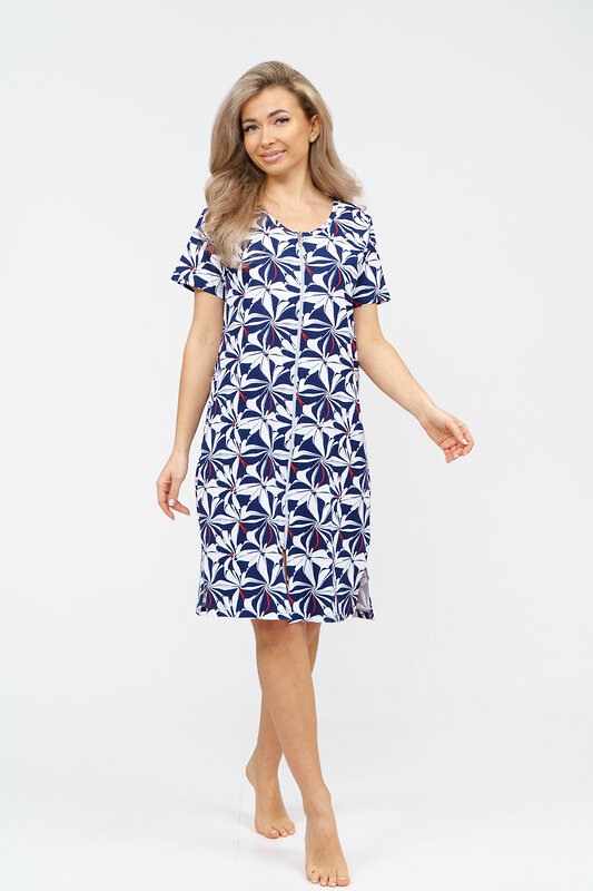 Натали Халат 578653 36930 бело-синий