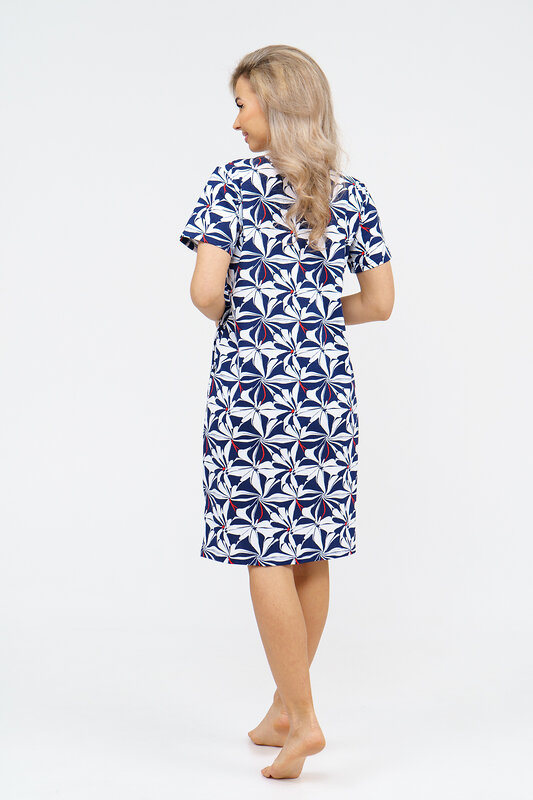 Натали Халат 578653 36930 бело-синий