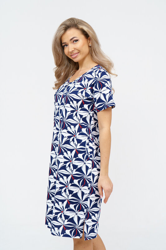 Натали Халат 578653 36930 бело-синий