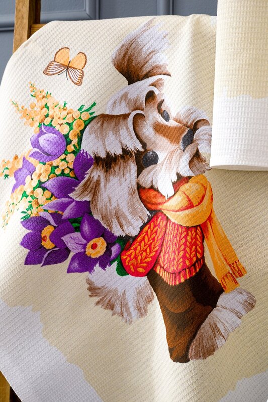 Натали Полотенце 578658 Винтажные открытки набор полотенец бежевый