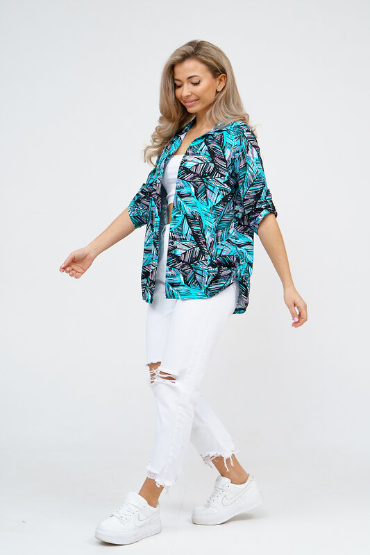Натали Рубашка 578662 36925 бирюза