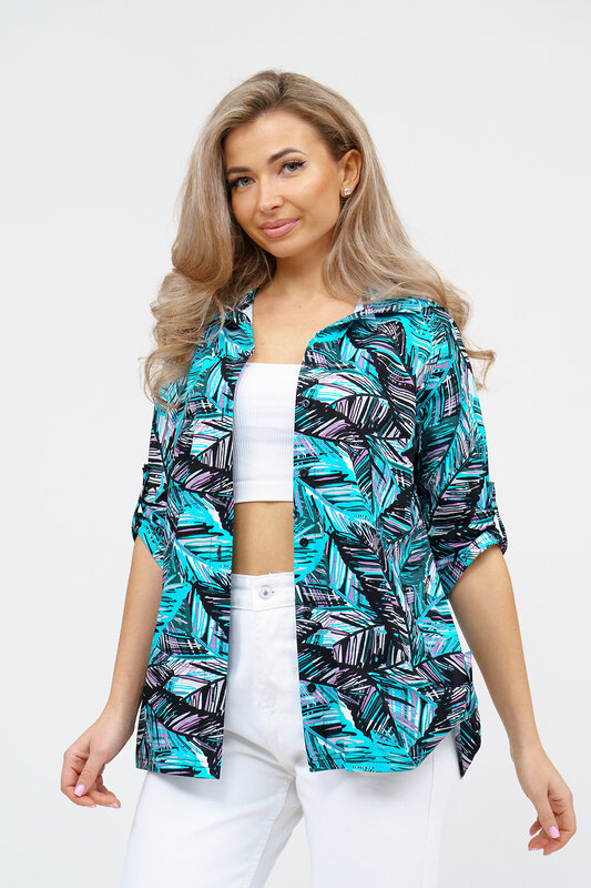 Натали Рубашка 578662 36925 бирюза