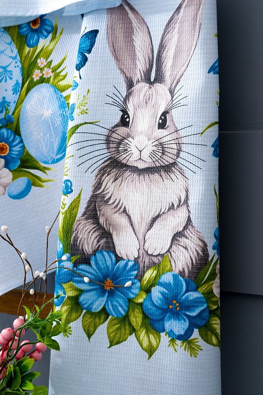 Натали Полотенце 578676 Пасхальные истории набор полотенец вафельных голубой