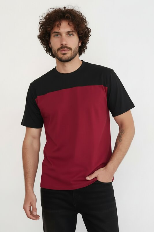 Натали Футболка 578700 14482 бордо+черный