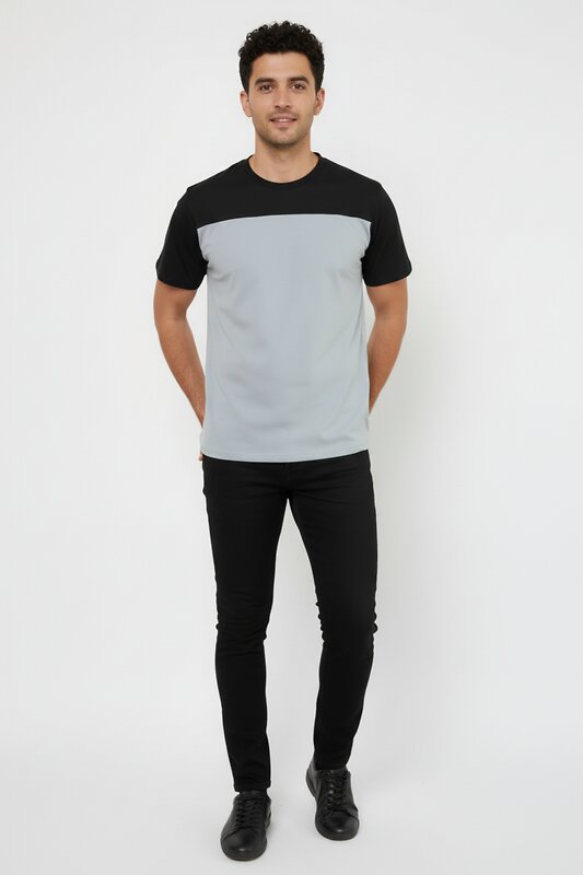 Натали Футболка 578701 14482 серый+черный