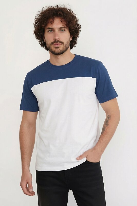 Натали Футболка 578703 14482 белый+джинс