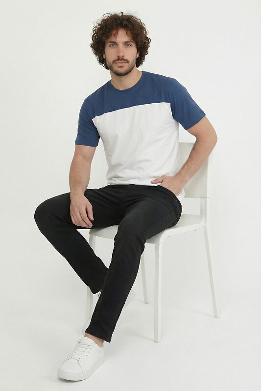 Натали Футболка 578703 14482 белый+джинс