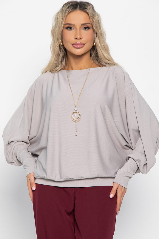 LT Collection Блуза 578740 Б15043-5М серо-бежевый
