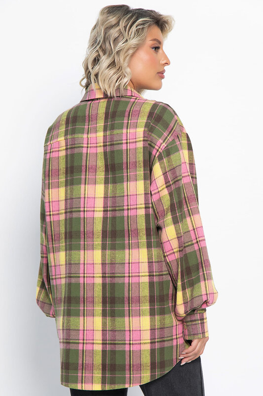 LT Collection Рубашка 578743 Б15106-7М зеленый, розовый