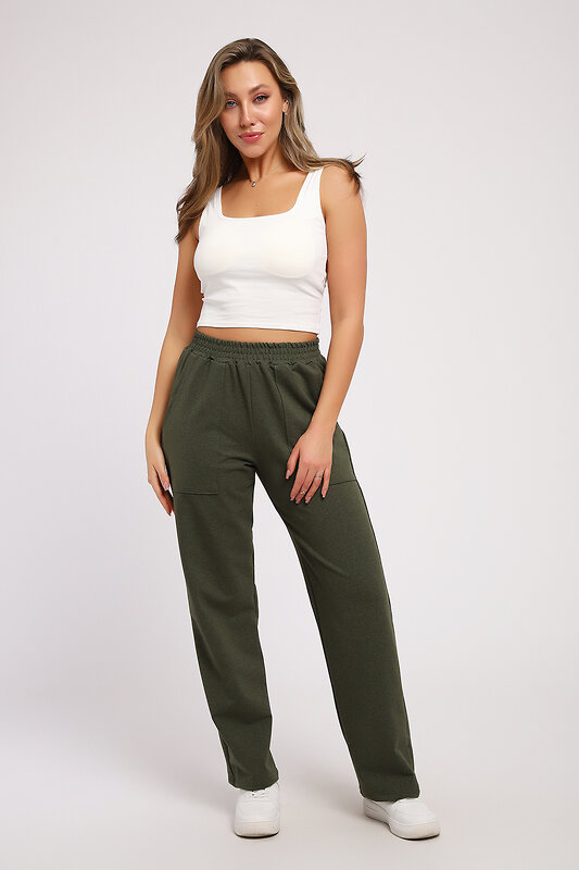 Натали Брюки 578769 21066 хаки меланж