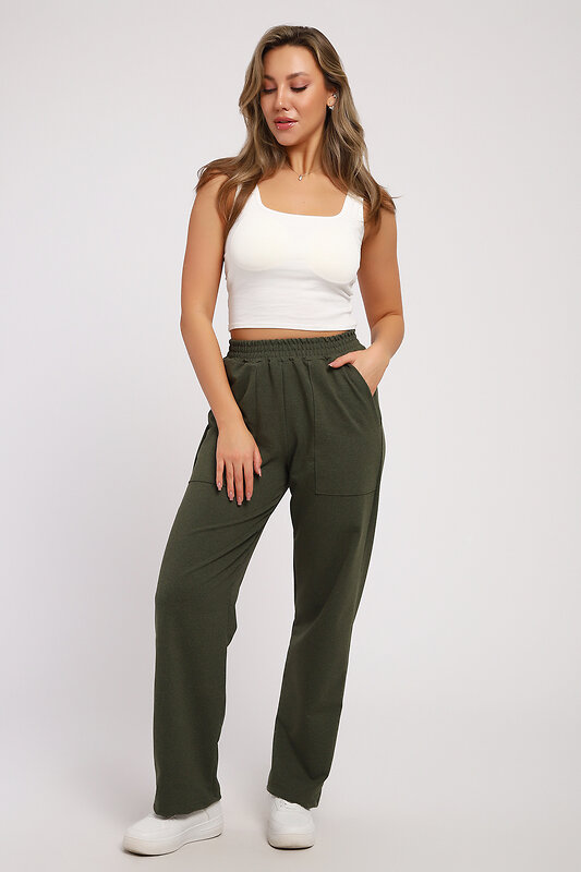 Натали Брюки 578769 21066 хаки меланж