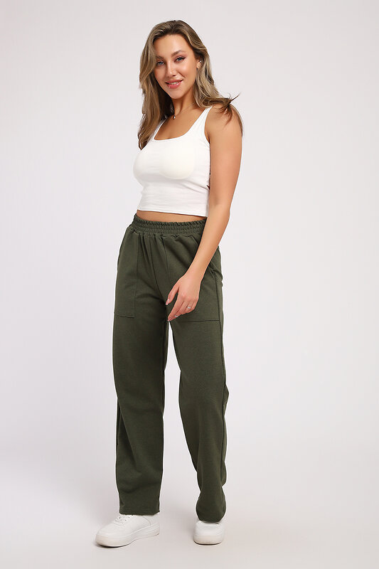 Натали Брюки 578769 21066 хаки меланж