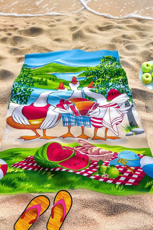 Натали Полотенце 578912 Полотенце банное Веселые гуси ассорти