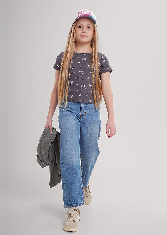 CLEVER Футболка 579083 867268шлн т.серый/св.зелёный