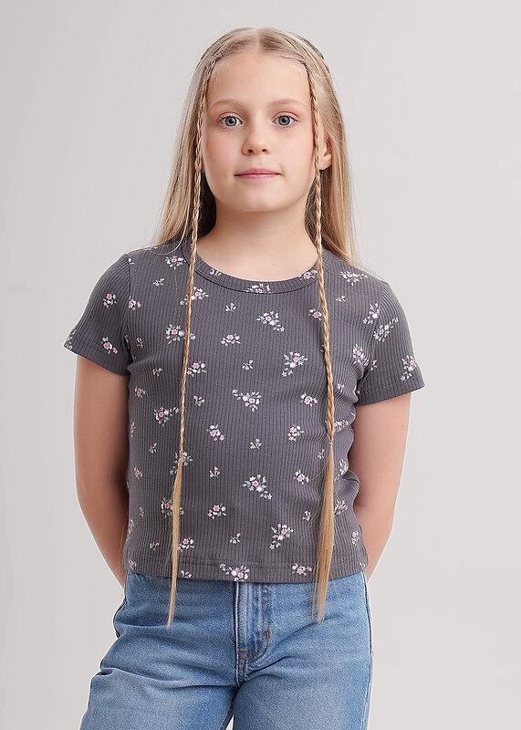 CLEVER Футболка 579083 867268шлн т.серый/св.зелёный