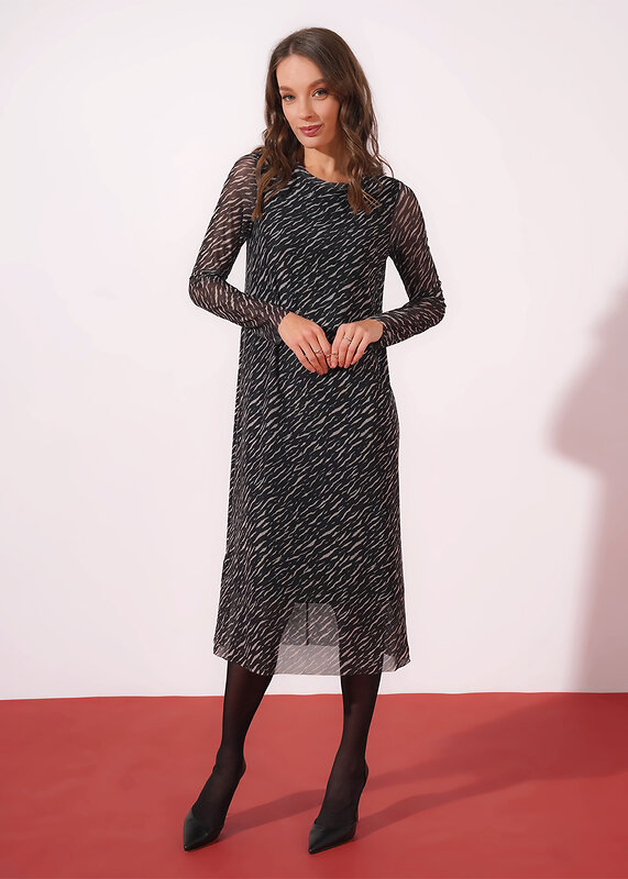 CLEVER Платье 579132 267082/196емн чёрный/св.бежевый