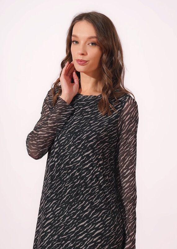 CLEVER Платье 579132 267082/196емн чёрный/св.бежевый