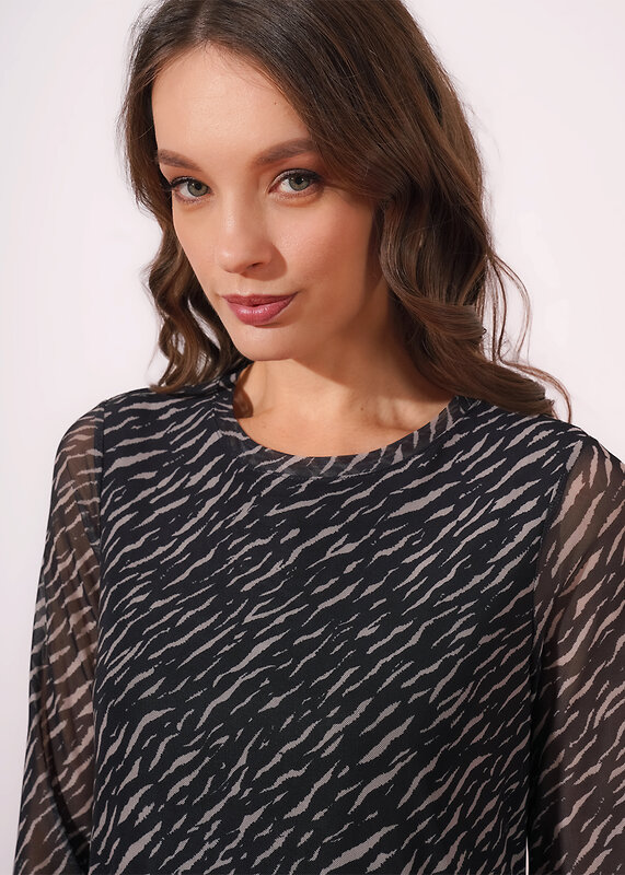 CLEVER Платье 579132 267082/196емн чёрный/св.бежевый